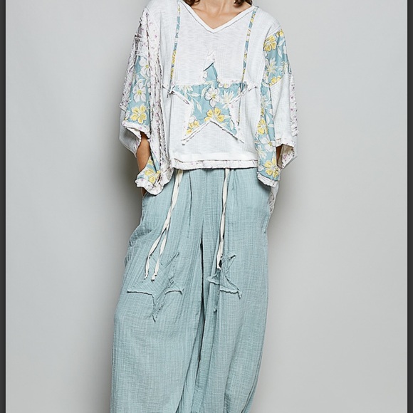 POL Women's Light Blue Star Joggers - Picture 6 of 7